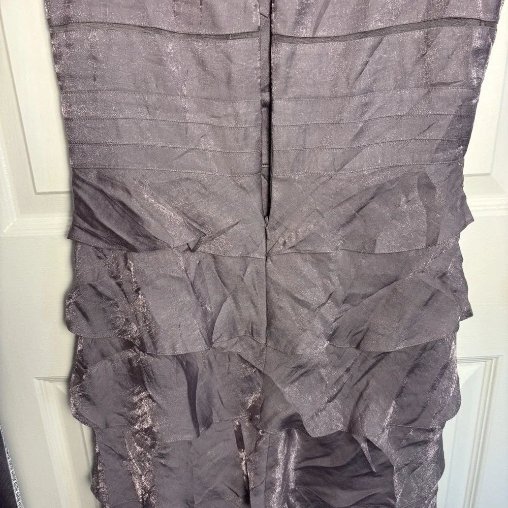 NWT Adrianna Papell Anthropologie Women's 8 Cocktail Dress Mauve Metallic Tiered